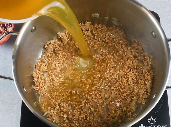 Warm Farro Salad with Fig-Pomegranate Vinaigrette - Step 1